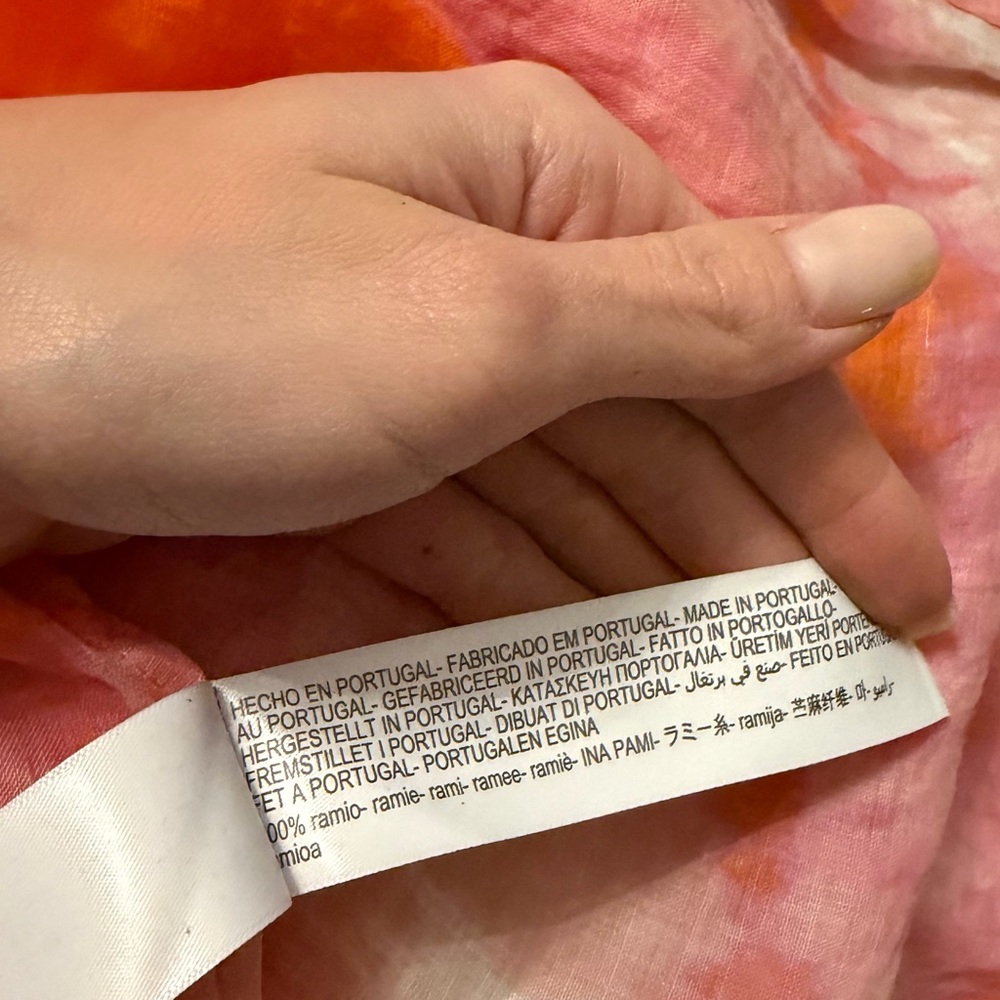 Massimo Dutti Orange and Pink Button Down Shirt - Picture 4 of 5